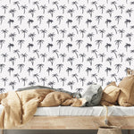 MUNKS & ME - Papier Peint Chambre Enfant à Motif Répété - De Palmier Tropical | Marine