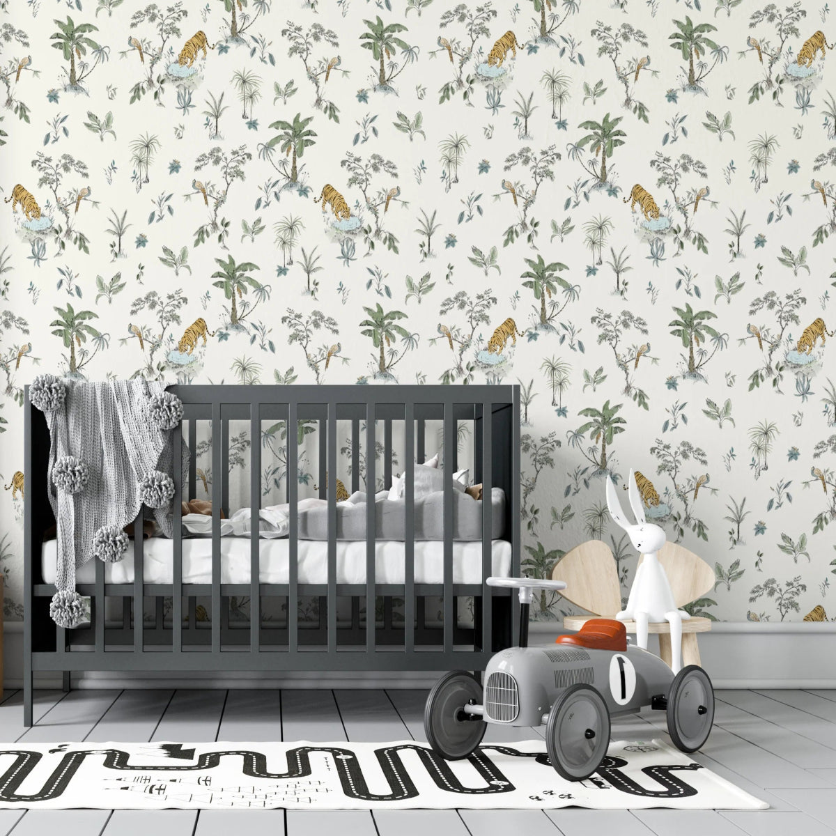 MUNKS & ME - Papier Peint Chambre Enfant à Motif Répété - De Tigre Tropical