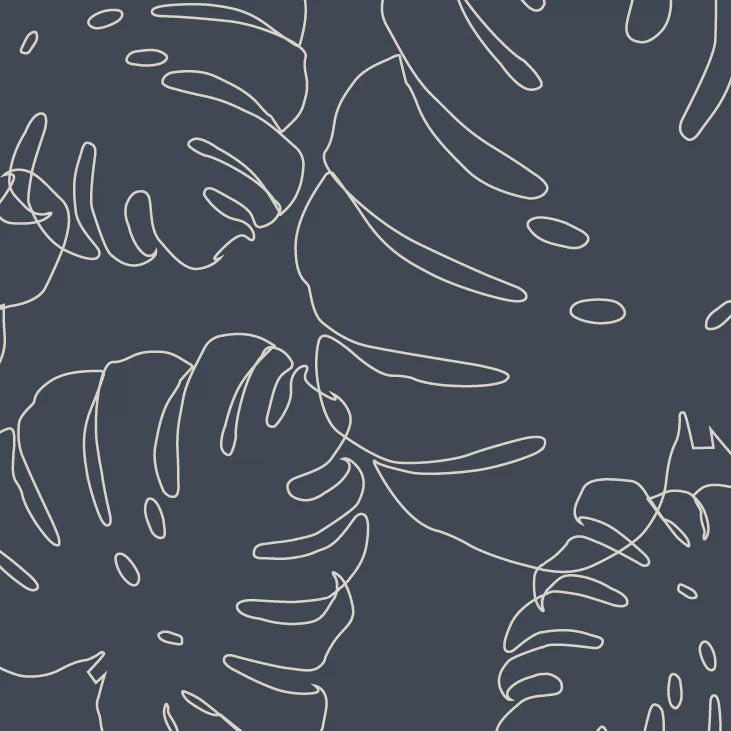 MUNKS & ME - Papier Peint Chambre Enfant à Motif Répété - Elle Monstera | Marine