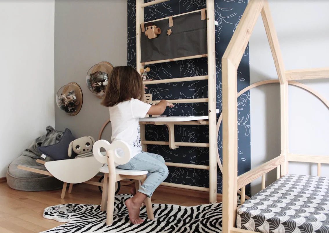 MUNKS & ME - Papier Peint Chambre Enfant à Motif Répété - Elle Monstera | Marine