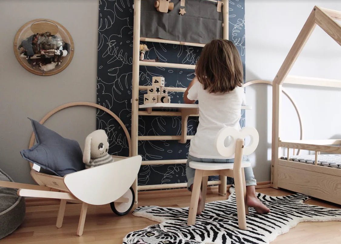 MUNKS & ME - Papier Peint Chambre Enfant à Motif Répété - Elle Monstera | Marine