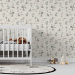 MUNKS & ME - Papier Peint Chambre Enfant à Motif Répété - Flamant Rose En Bord De Mer