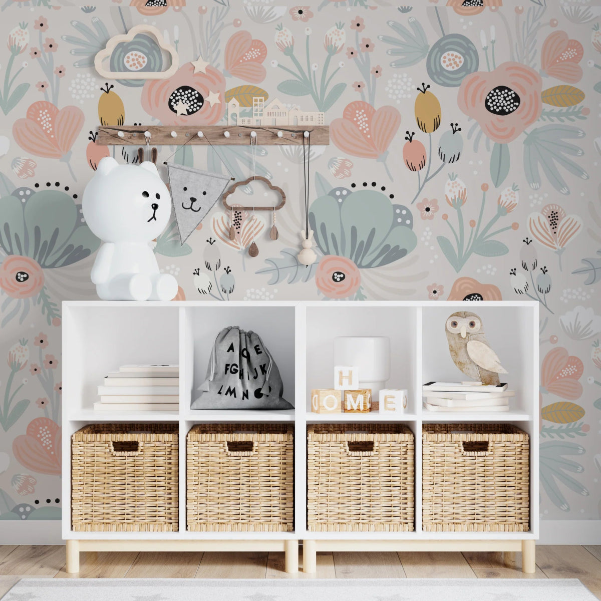 MUNKS & ME - Papier Peint Chambre Enfant à Motif Répété - Floral Betsy
