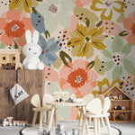 MUNKS & ME - Papier Peint Chambre Enfant à Motif Répété - Floral Penelope