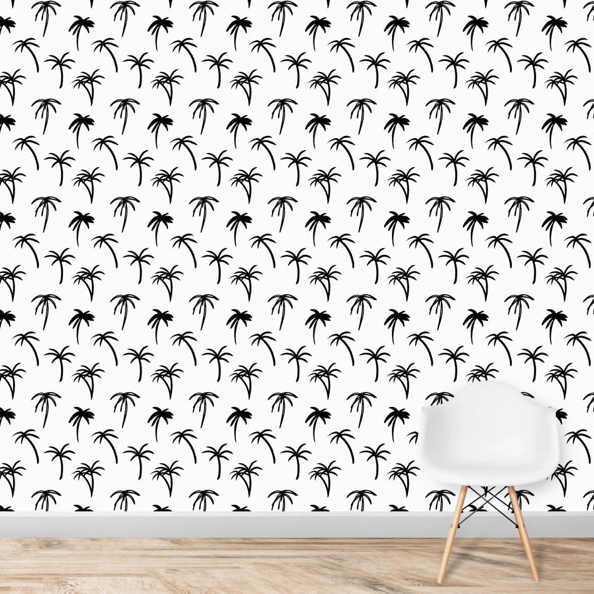 MUNKS & ME - Papier Peint Chambre Enfant à Motif Répété - Noa Palme Tropicale - Noir