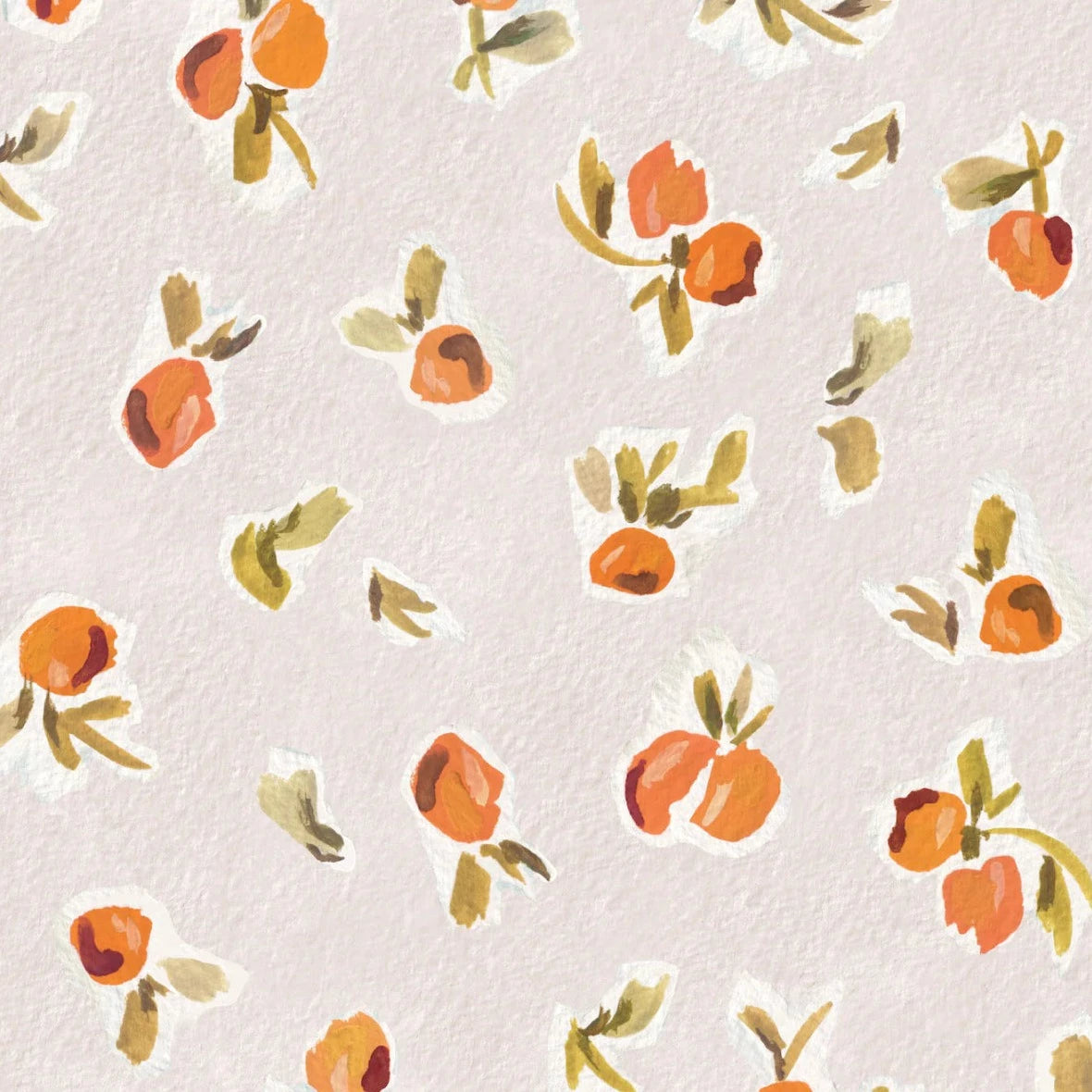 MUNKS & ME - Papier Peint Chambre Enfant à Motif Répété - Oranges Ollies - Rose