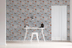 MUNKS & ME - Papier Peint Chambre Enfant à Motif Répété - Rigby Dog - Bleu