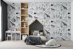 MUNKS & ME - Papier Peint Chambre Enfant à Motif Répété - Safari