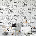 MUNKS & ME - Papier Peint Chambre Enfant à Motif Répété - Safari