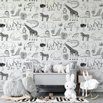 MUNKS & ME - Papier Peint Chambre Enfant à Motif Répété - Safari