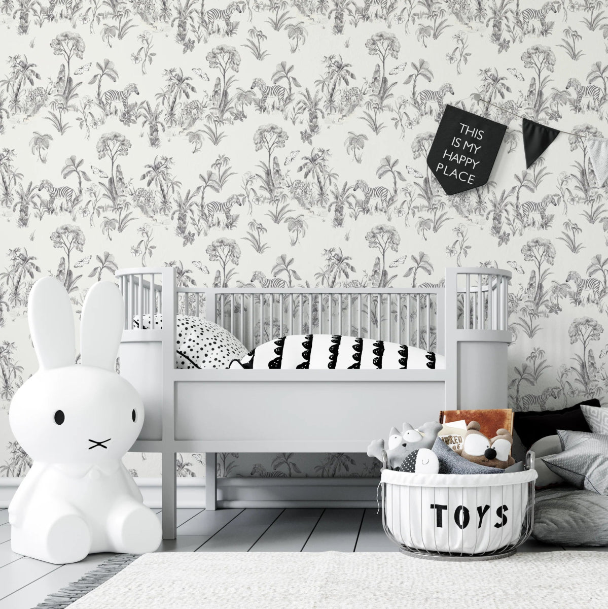 MUNKS & ME - Papier Peint Chambre Enfant à Motif Répété - Zèbre Africain Sauvage