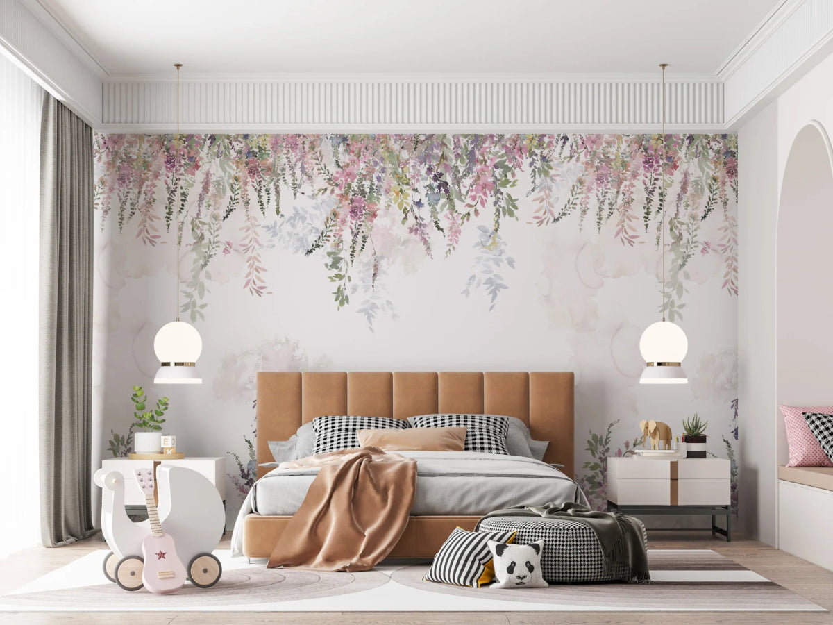 MUNKS & ME - Papier Peint Chambre Enfant Fleurs De Florence