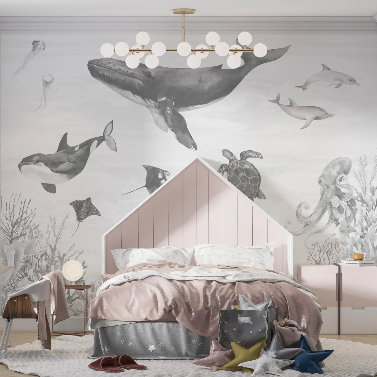 MUNKS & ME - Papier Peint Chambre Enfant Magie De L'océan - Monochromes