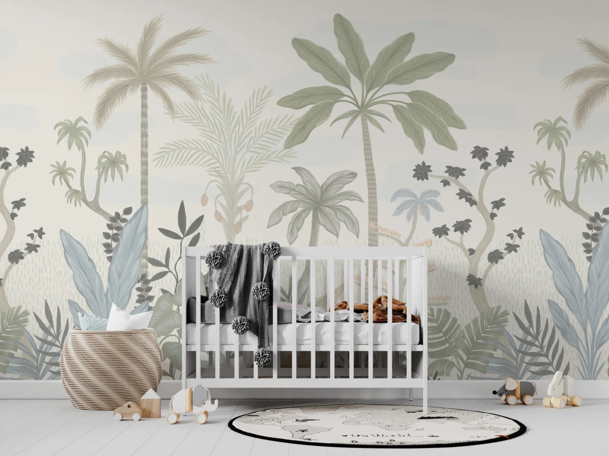 MUNKS & ME - Papier Peint Chambre Enfant Palmier Merveille Naturelle