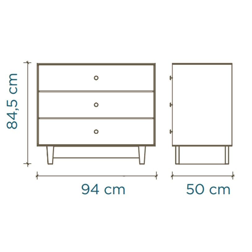 OEUF NYC - Commode Merlin 3 Tiroirs Sparrow - Blanc