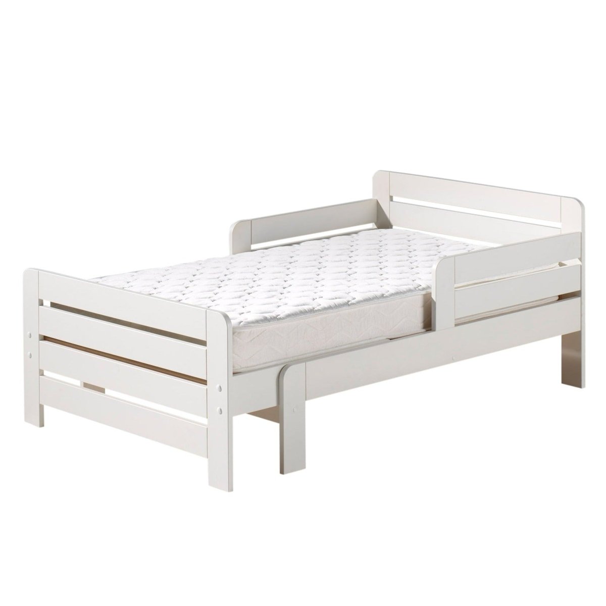 VIPACK - Lit évolutif Jumper Avec Matelas Extensible (160 + 40 cm) - Blanc