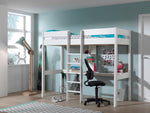 VIPACK - Lit Mezzanine PINO Sans Fauteuil 90 x 200 cm Blanc