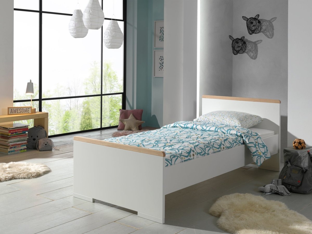 VIPACK - Lit LONDON Blanc 90 X 200 Cm
