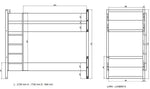 VIPACK - Lit Superposé LARA 90 X 200 Cm Blanc