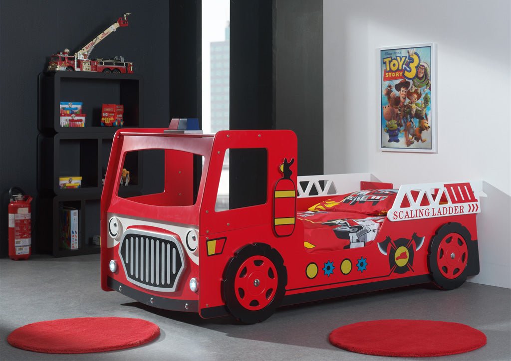 VIPACK - Lit Pompier 90 X 200 Cm Rouge