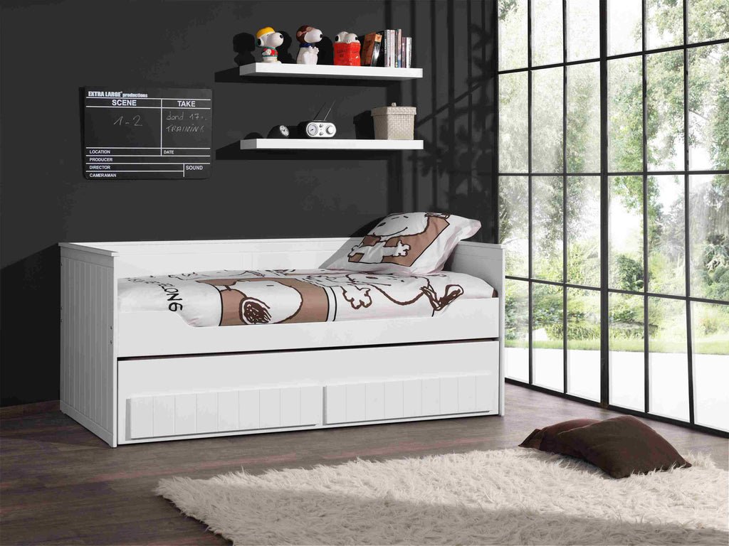 VIPACK - Lit Capitaine ROBIN 90 X 200 Cm Blanc